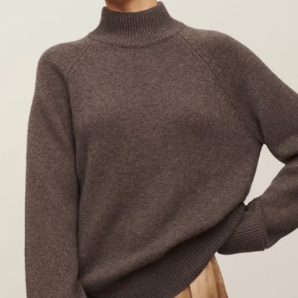 Reformation Garrett Cashmere Oversized Turtleneck Sweater (Sz Small)